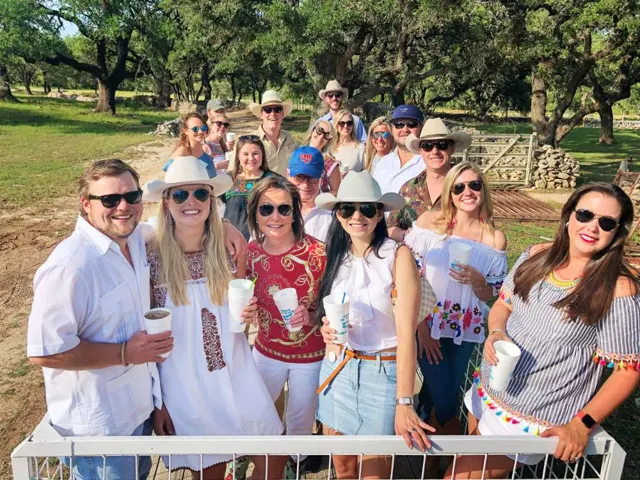 A hayride across the ranch